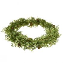 Artikel Kunstig grankrans med kogler, juledekoration, dørkrans, Ø36 cm, grøn