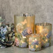 Artikel Glasfyrfadsstage med blomstermotiv til harmoniske øjeblikke, 18 cm