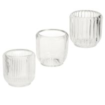 Artikel Fyrfadsstage lysestage glas klar Ø8cm H8cm 6 stk