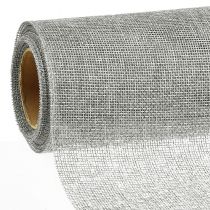 Artikel Bordløber grå med jute, dekorativt stof 29×450cm - Elegant bordløber til din festlige borddekoration