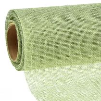 Artikel Bordløber grøn lysegrøn med jute, dekorativt stof 29×450cm - elegant bordløber til din festlige dekoration