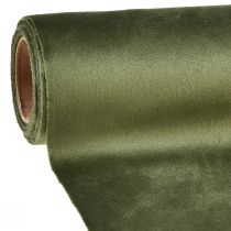 Artikel Fløjlsbordløber mørkegrøn, 28×270cm - elegant bordløber dekorativt stof til festlig dekoration