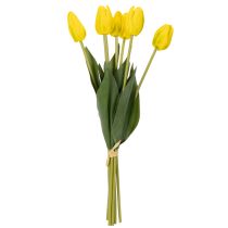 Artikel Kunstige tulipanblomster til realistisk forårsdekoration i stuen eller på kontoret, 40 cm, 7 stk.