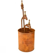 Artikel Plantekasse patina dekorativt metal med hane H25/37/43cm sæt med 3 stk
