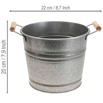 Artikel Vintage dekorativ metalspandplante/potte, Ø22 cm, H20 cm