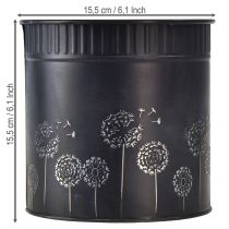 Artikel Mælkebøtte urtepotte, sort, Ø15,5 cm H15,5 cm