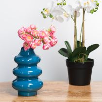Artikel Vase, boligtilbehør med bølgeformet overflade til en moderne atmosfære, 23 cm