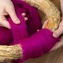 Artikel Uldvæge Blød filtet uld til dekorative designs og sæsonbestemte arrangementer 2m Pink