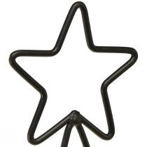 Artikel Metal juletræ med stjerne og bakke - 25x18x66 cm - Moderne feriedekoration