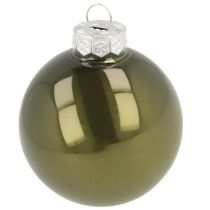 Artikel Julekugler glaskugle grøn sølvgrå Ø60mm 24 stk