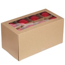 Artikel Julekugler, rødt blankt glas, juletræspynt, Ø7,5 cm, 12 stk.