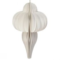 Artikel Julekuglepapir honeycomb dekoration løg hvid FSC Ø12cm