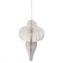 Artikel Julekuglepapir honeycomb dekoration løg hvid FSC Ø12cm