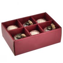 Artikel Julekugler glas vintage pink glaskugler Ø7cm 6stk