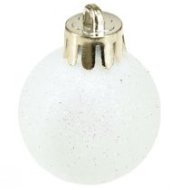 Artikel Julekugler perlemor hvid plast Ø3cm 14stk