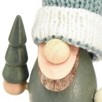 Artikel Julenissedekoration nisse trægrøn mynte H14cm 6 stk