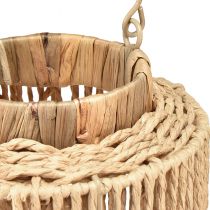 Artikel Raffia lanterne med håndtag naturfiber til LED lys Ø19cm H36cm