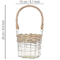 Artikel Hængende lanternedekoration, metal, glas, pil, Ø13 cm H12 cm, 2 stk.