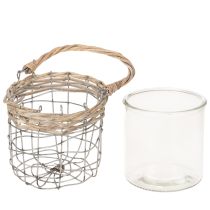 Artikel Hængende lanterne, glas, metal, pil, Ø14,5 cm, 2 stk.