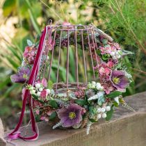 Artikel Lanterne med hank og lysglas pink natur Ø18cm H22cm