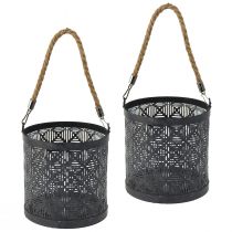 Artikel Lanterne metal dekorativt lanternehåndtag antracit Ø16cm 2stk