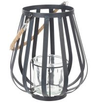 Artikel Metallanterne med glas, antracit, Ø23 cm, H27 cm