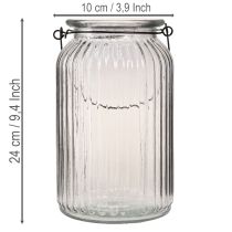 Artikel Glaslanterne/lysholder til ophængning, hank, H18 cm