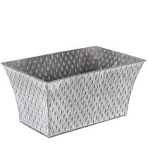 Artikel Zinkskål med diamantmønster 30 cm × 18 cm H 15 cm