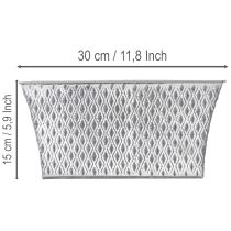Artikel Zinkskål med diamantmønster 30 cm × 18 cm H 15 cm