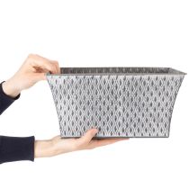 Artikel Zinkskål med diamantmønster 30 cm × 18 cm H 15 cm