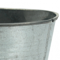 Artikel Zink skål oval sølv 21,5cm x 14cm x 10cm 6stk