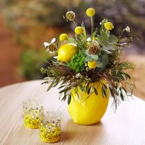 Artikel Citronvase keramikvase citrongul middelhavs H19cm