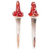 Artikel Dværgfigur til opsætning, med langt skæg og svampehat, dekoration, 17 cm, 2 stk.