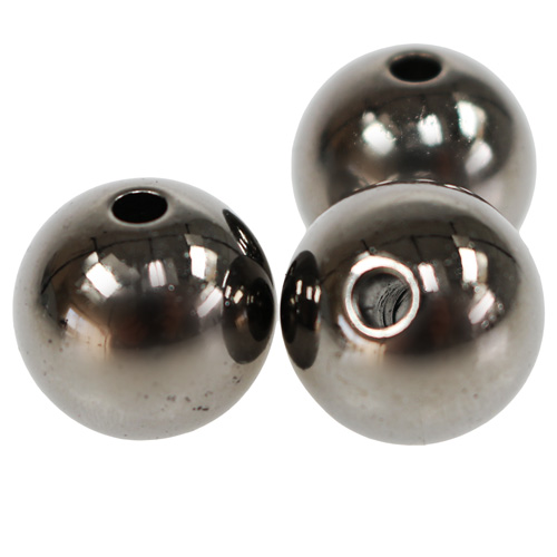 Dekorative perler antracit metallic 14mm 35p