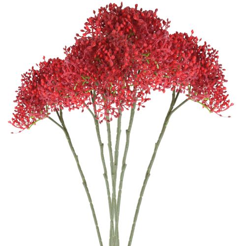 Ældre røde kunstige blomster til efterårsbuket 52cm 6stk