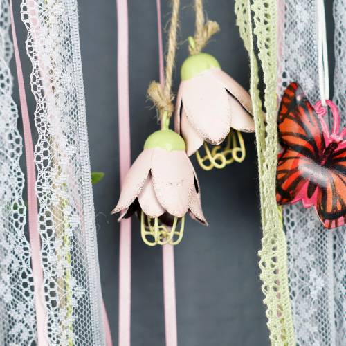 Floristik24 Dekorativ ophæng metalblomst 13 cm 3stk