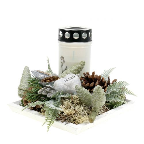 Floristik24 Træbakke hvid 20cmx20cm