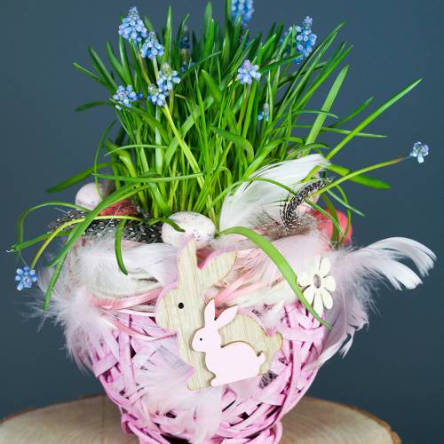 Floristik24 Spånkurv rund hvid Ø15cm