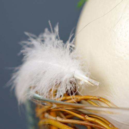 Floristik24 Fjeder på wire Hvid 10m