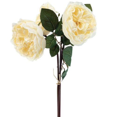 Artikel Kunstige roser som ægte creme kunstige blomster 48cm 3stk