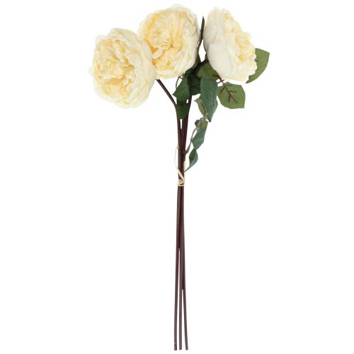 Artikel Kunstige roser som ægte creme kunstige blomster 48cm 3stk