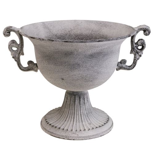 Dekorativ skål hvidvasket dekorativ kop metal Ø20cm H17,5cm