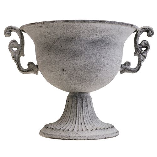 Floristik24 Dekorativ skål hvidvasket dekorativ kop metal Ø20cm H17,5cm