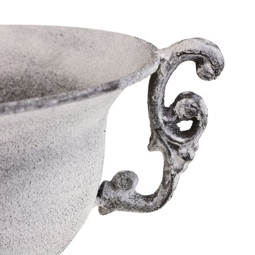 Floristik24 Dekorativ skål hvidvasket dekorativ kop metal Ø20cm H17,5cm