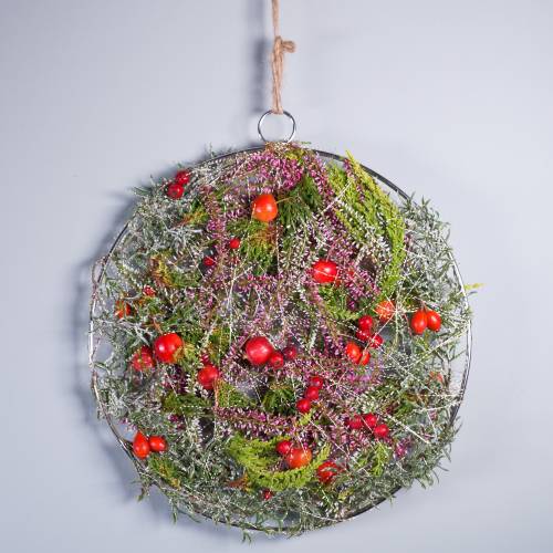 Floristik24 Dekorativ ring sølv Ø30cm 4stk