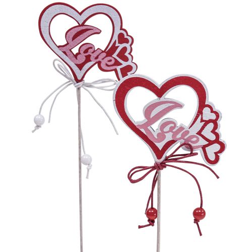 Artikel Blomsterstik deco stik &quot;Love&quot; Valentinsdag 25,5cm 16stk