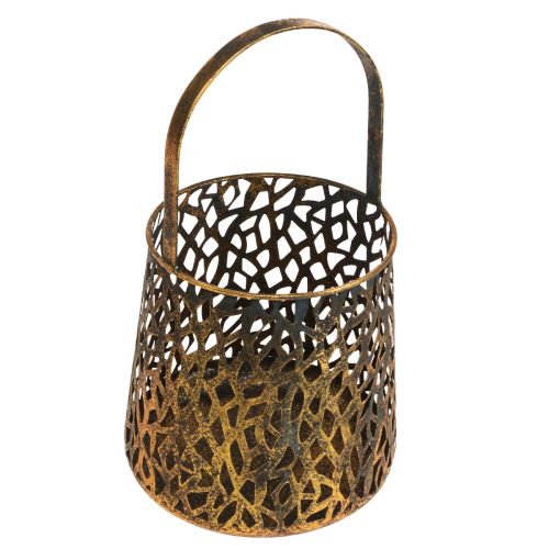 Artikel Deco lanterne borddekoration fyrfadsstage guld antik 14,5cm