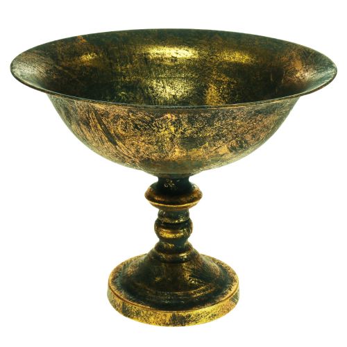 Floristik24 Dekorativ skål antik skål med fod guld kop Ø36cm H29,5cm