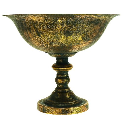 Floristik24 Dekorativ skål antik skål med fod guld kop Ø36cm H29,5cm