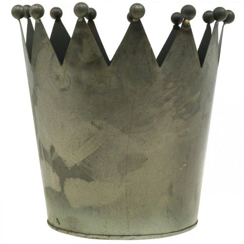 Artikel Deco krone antik look grå metal dekoration Ø17,5cm H17,5cm